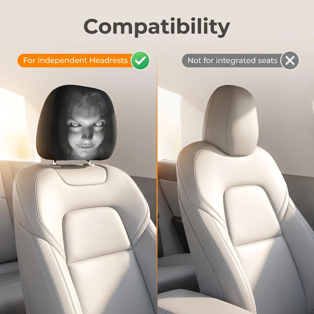 Ghost Car Headrest Cover Double Sided