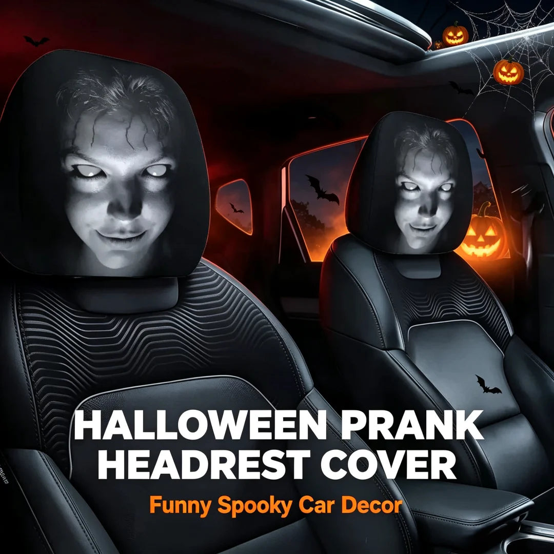Ghost Car Headrest Cover Double Sided