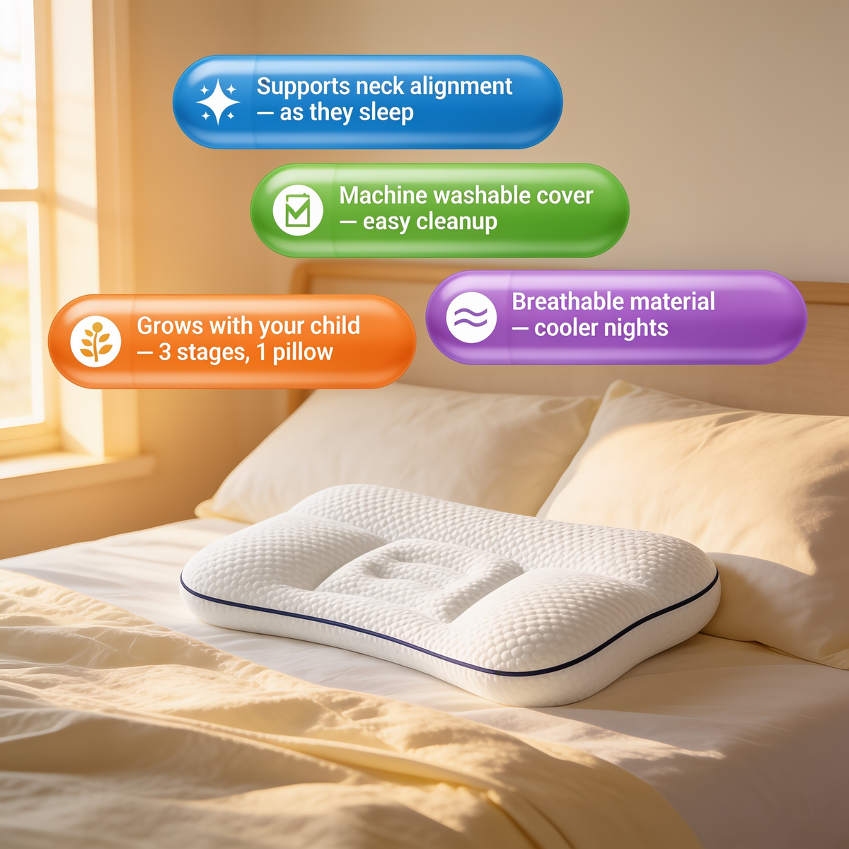AeroNest Growth-Stage Sleep Pillow